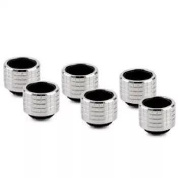 Raccord à compression Thermal Grizzly DeltaMate, laiton - nickel brillant, HT16, lot de 6