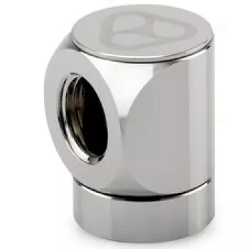 Raccord adaptateur rotatif 90° femelle-femelle G1/4 Thermal Grizzly DeltaMate, nickel brillant
