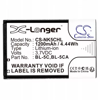 Batterie Li-ion Cameron Sino 1200mAh pour Nokia BL-5C, BL-5CA, Teltonika, Lark BL-6SP