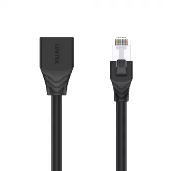 UNITEK Cat.6 STP RJ45 câble de rallonge (8P8C) fiche vers prise, 2m, noir