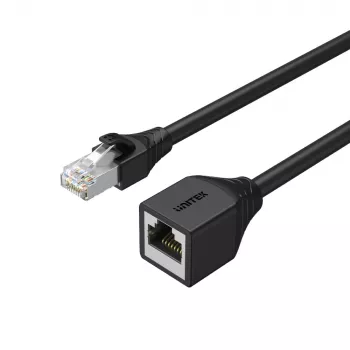 UNITEK Cat.6 STP RJ45 câble de rallonge (8P8C) fiche vers prise, 2m, noir