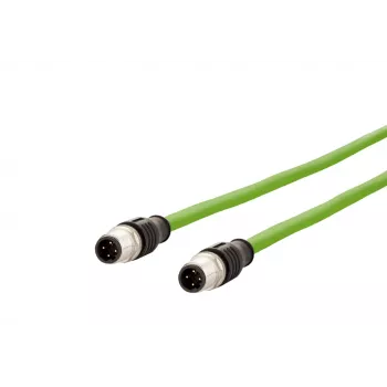 METZ CONNECT câble patch Ethernet industriel M12 codé D, 4 broches mâle vers 4 broches mâle, 5m, PUR vert