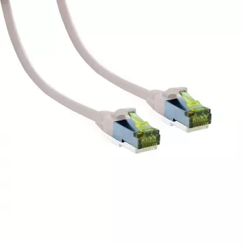 IT-BUDGET câble patch Cat.6A S/FTP LSZH, 0,5 m, blanc, 10Gbps, PoE+, 600MHz, cuivre