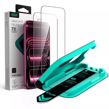 ESR UltraFit Armorite verre trempé protecteur d'écran lot de 2 pour iPhone 17 Pro Max / 18 Pro Max - noir