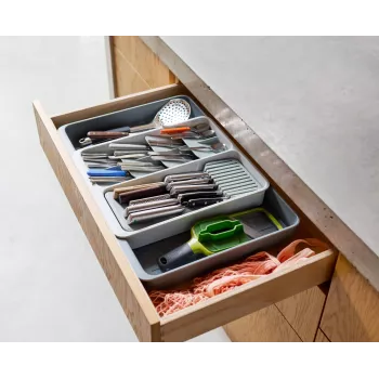 Organisateur de couverts extensible Joseph Joseph DrawerStore, gris