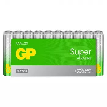 Piles alcalines GP Super AAA LR03 lot de 20 G-TECH