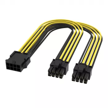 Akasa 6 sets câble splitter PCIe vers double 6+2 broches - 24 cm
