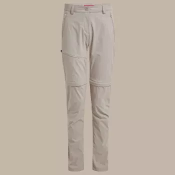 Pantalon de randonnée convertible Craghoppers NosiLife Pro Convertible Trouser III pour femme, Soft Mushroom, XS