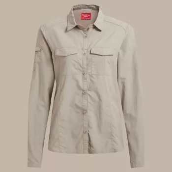 Chemise de voyage Craghoppers NosiLife Adventure LS Shirt III pour femme, Soft Mushroom, XS
