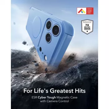ESR Cyber Tough coque MagSafe pour iPhone 17 Pro Max / 18 Pro Max - bleu clair