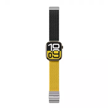 AMAZINGTHING Blend Band lot de 2 bracelets pour Apple Watch 45/46/49mm - jaune-noir & noir