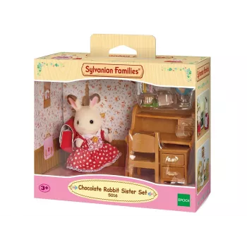 Ensemble de bureau Sylvanian Families Chocolate Rabbit Sister