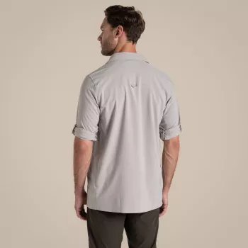 Craghoppers NosiLife Pro Long Sleeve Shirt V - Men's Travel Shirt, Parchment, L