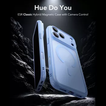 ESR Classic Hybrid Coque MagSafe pour iPhone 17 Pro Max / 18 Pro Max - bleu clair mat