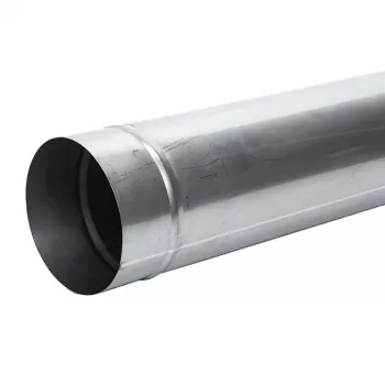 Tube de cheminée diamètre 160 mm, 1 m, acier noir, paroi simple, haute température