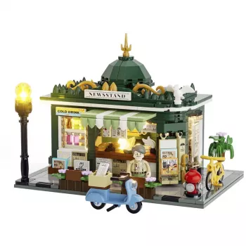 Présentoir à magazines autoportant LUMIBRICKS F9023 en acier, noir thermolaqué, un compartiment