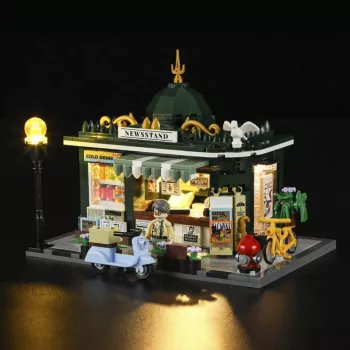 Présentoir à magazines autoportant LUMIBRICKS F9023 en acier, noir thermolaqué, un compartiment