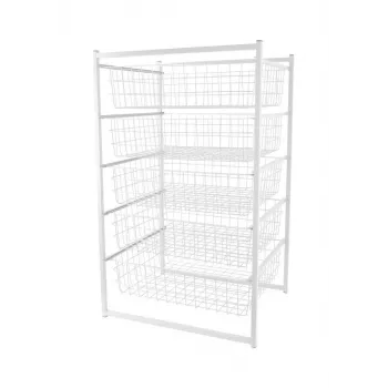 Bloc de tiroirs 89x45x55cm 5 niveaux Blanc