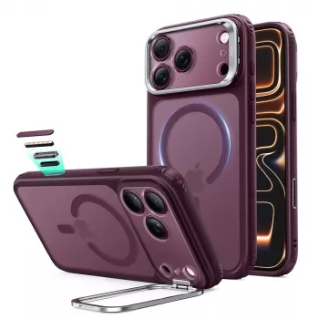 Coque MagSafe Classic Hybrid Kickstand ESR pour iPhone 17 Pro / 18 Pro - Frosted Deep Burgundy