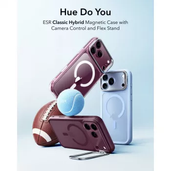 Coque MagSafe Classic Hybrid Kickstand ESR pour iPhone 17 Pro / 18 Pro - Frosted Deep Burgundy