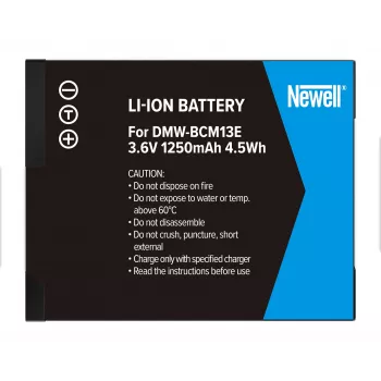 Newell Replacement Battery for Panasonic DMW-BCM13E (Li-ion, 3.6V, 1250mAh, 4.5Wh)