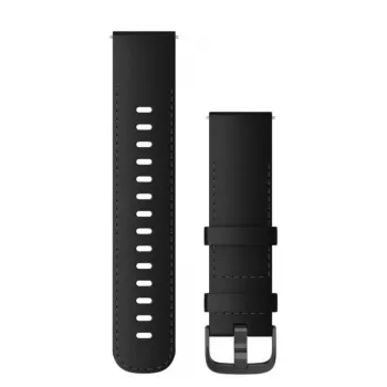 Garmin Quick Release Bands (22 mm) Cuir noir avec finition ardoise brossée