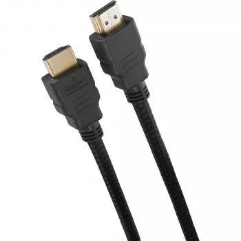 Câble HDMI Premium High Speed avec Ethernet One For All 1,5 m, certifié 4K 60Hz HDR, 18 Gbit/s, plaqué or, noir