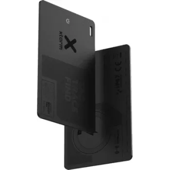 Carte traceur Bluetooth ultra-fine Xtorm WalletTag (iOS et Android) pour Apple Find My et Google Find My Device, résistante à l'eau IP67, rechargeable, noire