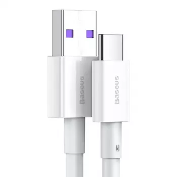 Câble Baseus Superior Series USB-A vers USB-C, charge rapide 66W, 2m, blanc