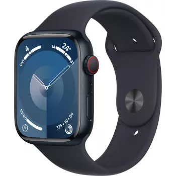 Apple Watch 9 GPS + Cellular 45mm, Minuit, Sport Band M/L (MRMD3ET/A)