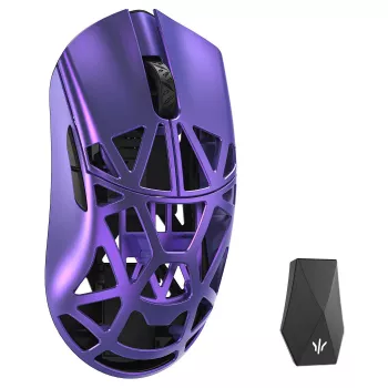 Souris gaming WLMOUSE Beast X Max Solid Sides, commutateurs optiques Omron - violet