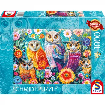 Schmidt Spiele puzzle 1000 pièces Eulen und Blumen