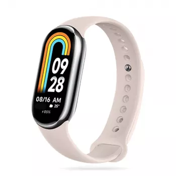 Bracelet de remplacement en silicone TECH-PROTECT ICONBAND pour Xiaomi Smart Band 8 / 8 NFC, beige
