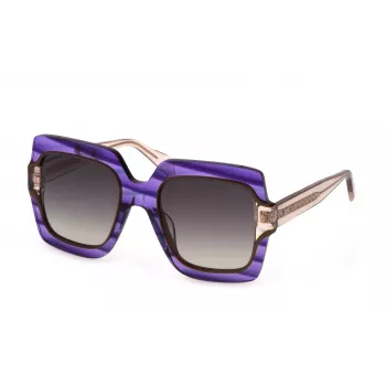 Lunettes de soleil papillon JUST CAVALLI femme SJC023V5309N5 - Monture en acétate Havane avec verres dégradés gris