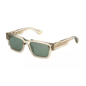 Lunettes de soleil rectangulaires polarisées POLICE SPLP24-5406S9 homme, monture noire, verres gris, 54/20/145 mm