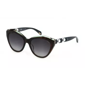 Lunettes de soleil géométriques POLICE SPLL35-5507NV femme Havane avec verres dégradés marron, 55 mm