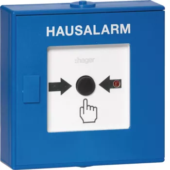 Déclencheur d'alarme sans fil à bouton-poussoir Hager RFM200D pour système d'alarme Beka, blanc