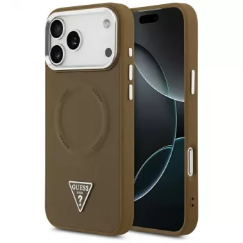 Coque MagSafe Guess Triangle Logo pour iPhone 17 Pro (marron)