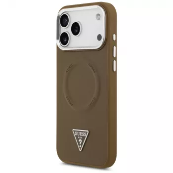 Coque MagSafe Guess Triangle Logo pour iPhone 17 Pro (marron)