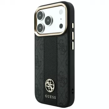 Guess 4G Stripe Round and Classic Logos coque MagSafe pour iPhone 18 Pro Max / 17 Pro Max - noir