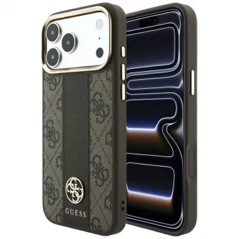 Guess 4G Stripe Round and Classic Logos coque MagSafe pour iPhone 18 Pro / 17 Pro - marron