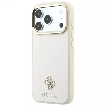 Coque MagSafe GUESS Saffiano Small 4G & Classic Logo pour iPhone 17 Pro Max / 18 Pro Max - beige