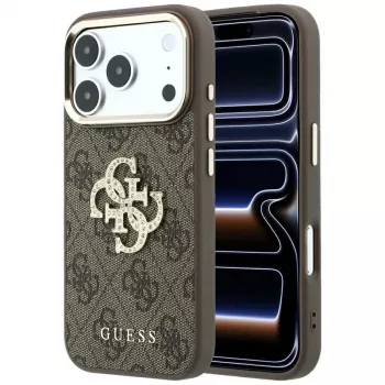 Coque arrière GUESS 4G & Big Strass Logo pour Apple iPhone 17 Pro Max / 18 Pro Max - marron