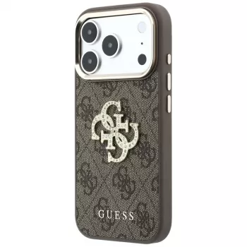 Coque arrière GUESS 4G & Big Strass Logo pour Apple iPhone 17 Pro Max / 18 Pro Max - marron