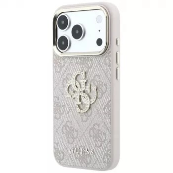 Coque Guess 4G Big Strass Logo pour iPhone 17 Pro / 18 Pro - rose