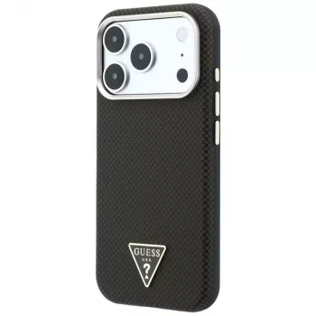 Coque MagSafe GUESS Kevlar Triangle Logo pour iPhone 17 Pro / 18 Pro – marron