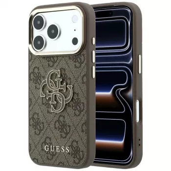 Coque Guess 4G & Big Resin Logo pour iPhone 17 Pro Max / 18 Pro Max - marron
