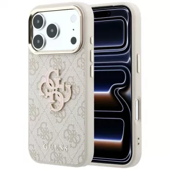 Coque Guess 4G & Big Resin Logo pour iPhone 17 Pro Max / 18 Pro Max - Rose