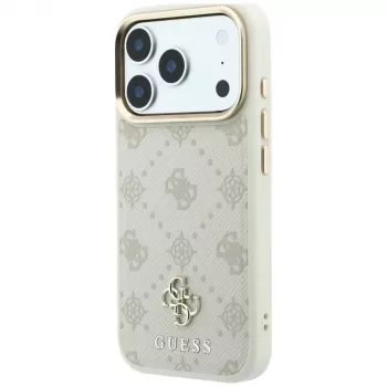 Coque MagSafe Guess Peony 4G Small Logo pour iPhone 18 Pro / 17 Pro - Beige
