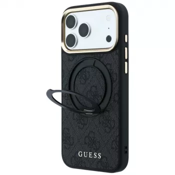 Guess Ring Stand 360 4G Classic Logo coque MagSafe pour iPhone 18 Pro Max / 17 Pro Max - noir